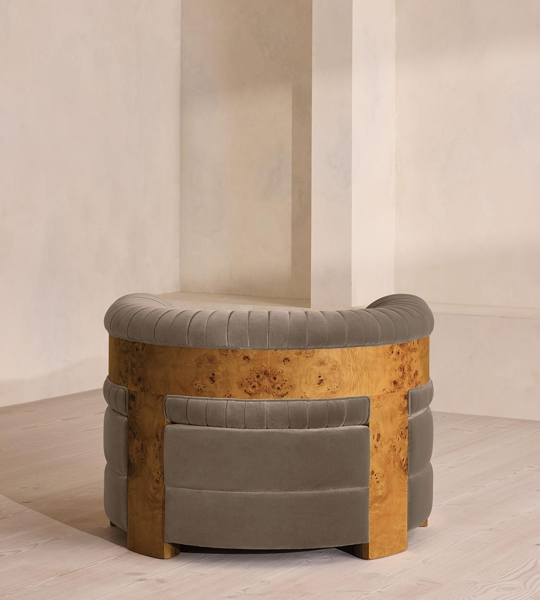 Caleb Armchair - Dark Burl - Velvet - Taupe - UK - Images - Image 4