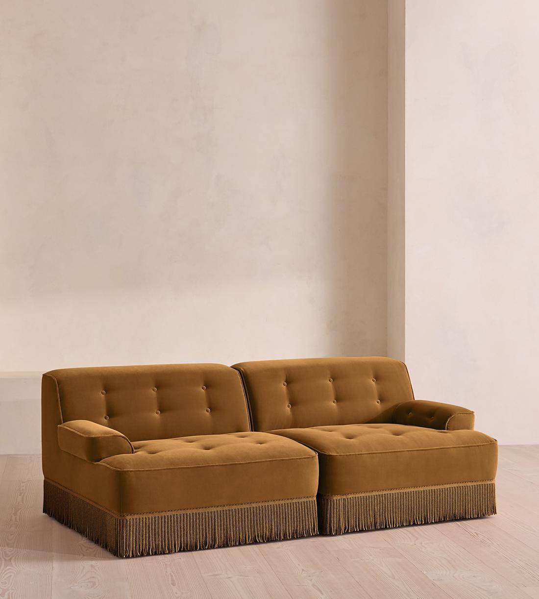 Elowen Modular Sofa - Three Seater - Velvet - Mustard UK - Listing - Image 2