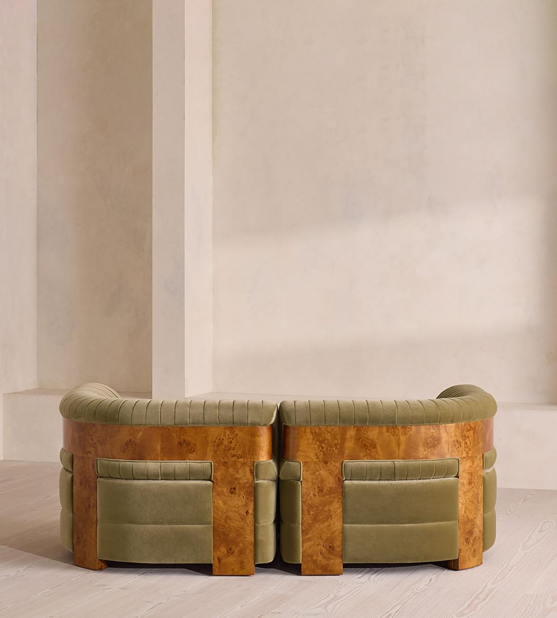 Caleb Modular Three Seater Sofa - Velvet - Lichen - Dark Burl - UK - Images - Image 4