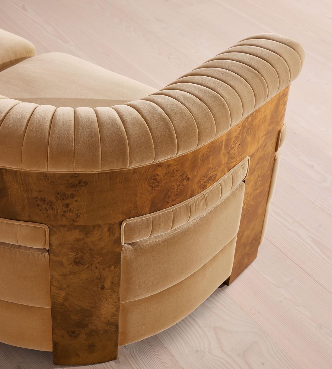 Caleb Modular L-Shape Sofa - Velvet - Camel - Dark Burl - UK - Images - Image 4