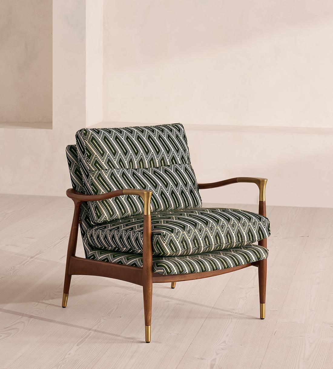 Theodore Armchair - Vende Jacquard - Olive - Listing - Image 2