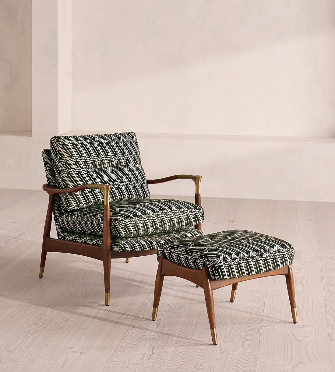 Theodore Footstool - Vende Jacquard - Olive - Images - Image 7