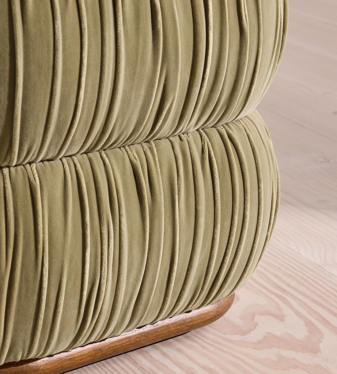Tabitha Footstool - Velvet & Linen Chenille - Lichen - UK - Images - Image 5