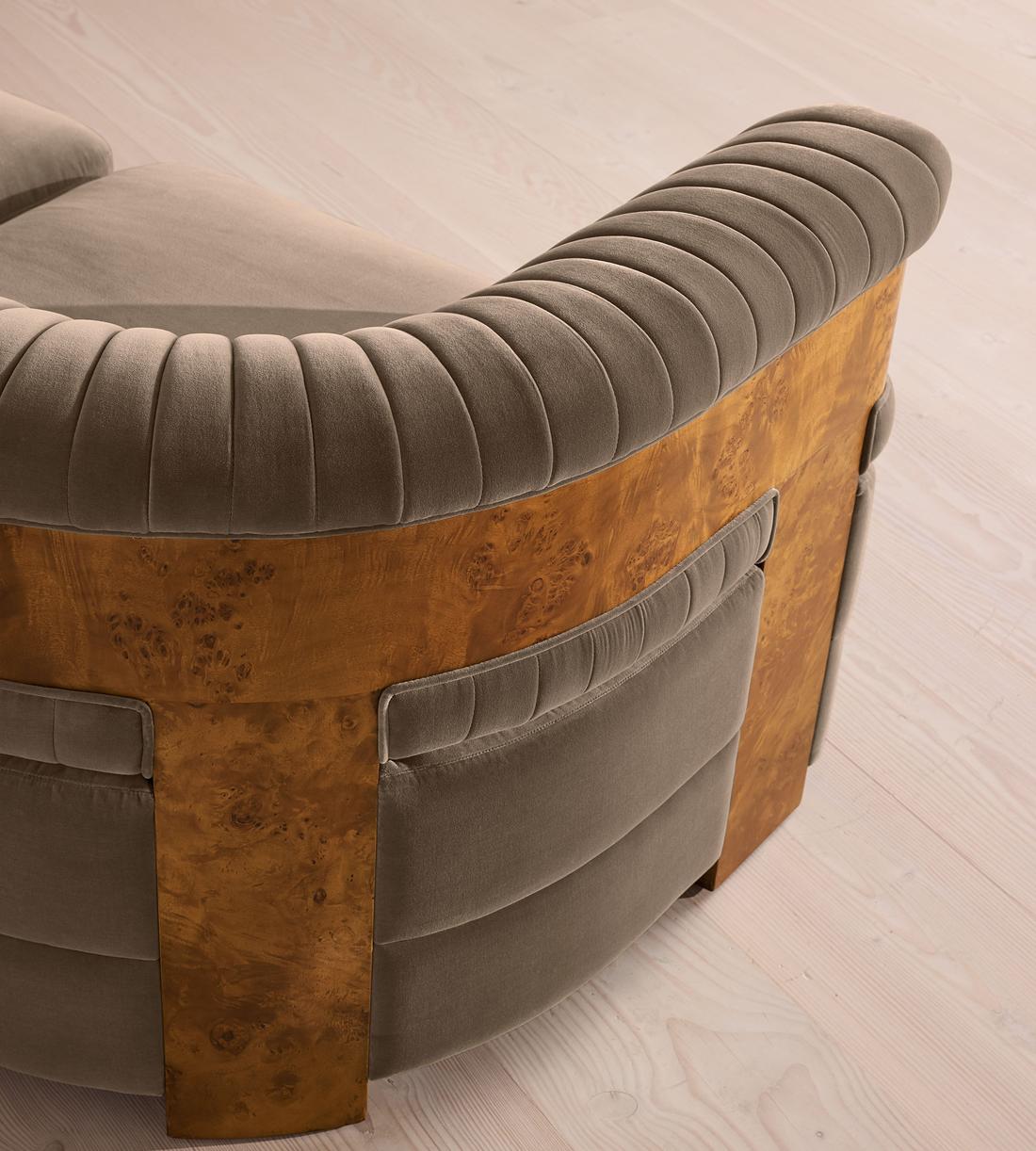 Caleb Modular Four Seater Sofa - Velvet - Taupe - Dark Burl - UK - Images - Image 5
