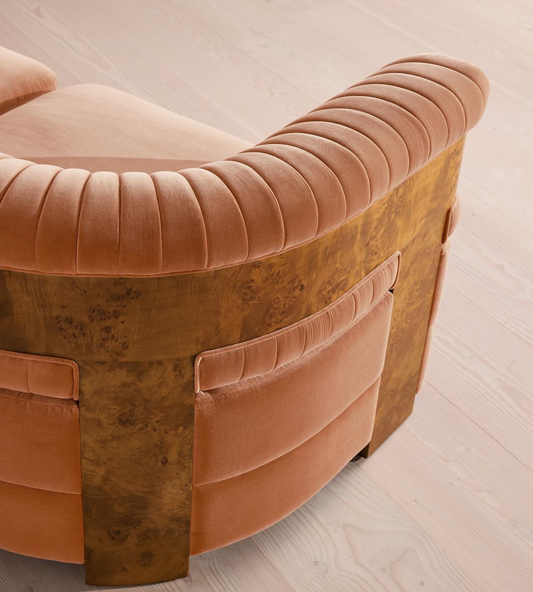 Caleb Modular L-Shape Sofa - Velvet - Antique Rose - Dark Burl - UK - Images - Image 4
