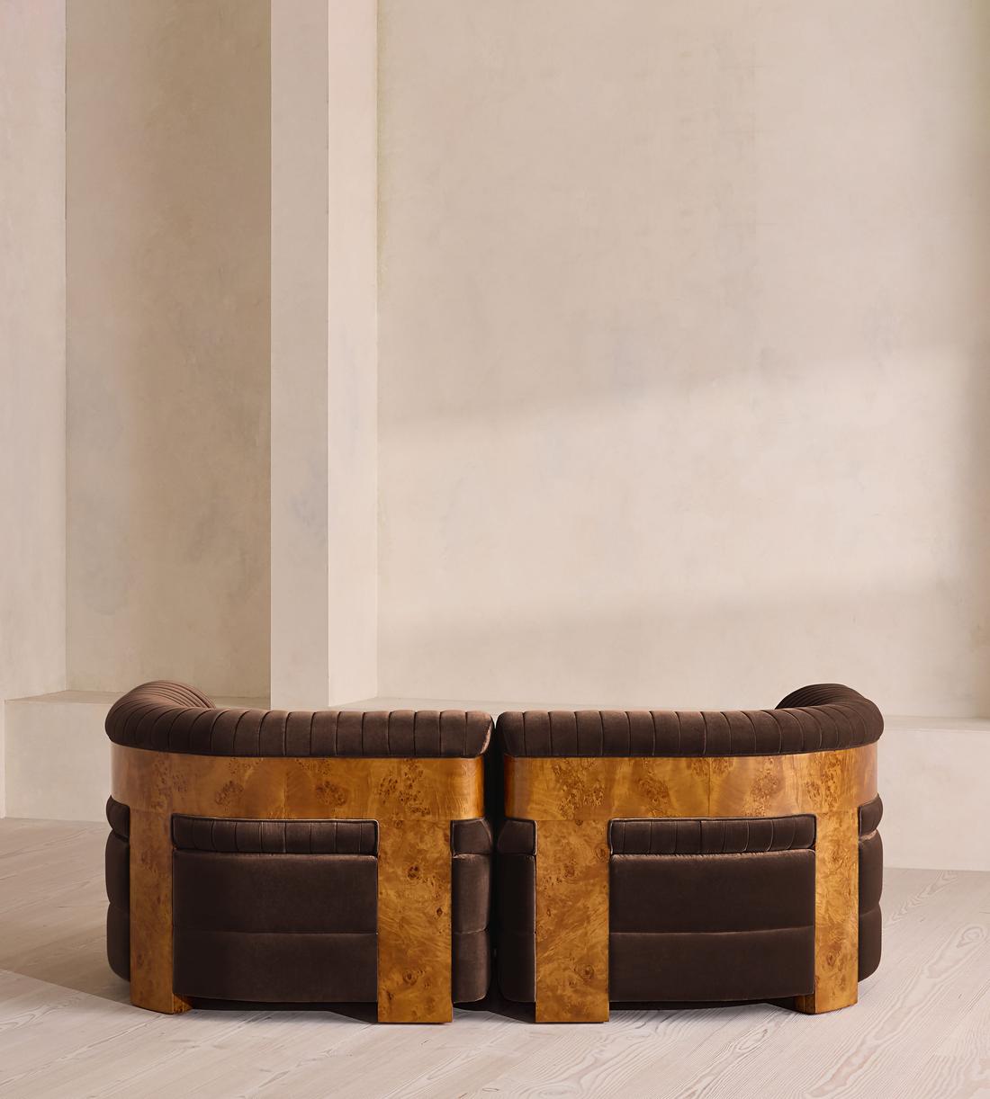 Caleb Modular Three Seater Sofa - Velvet - Chocolate - Dark Burl - UK - Images - Image 4
