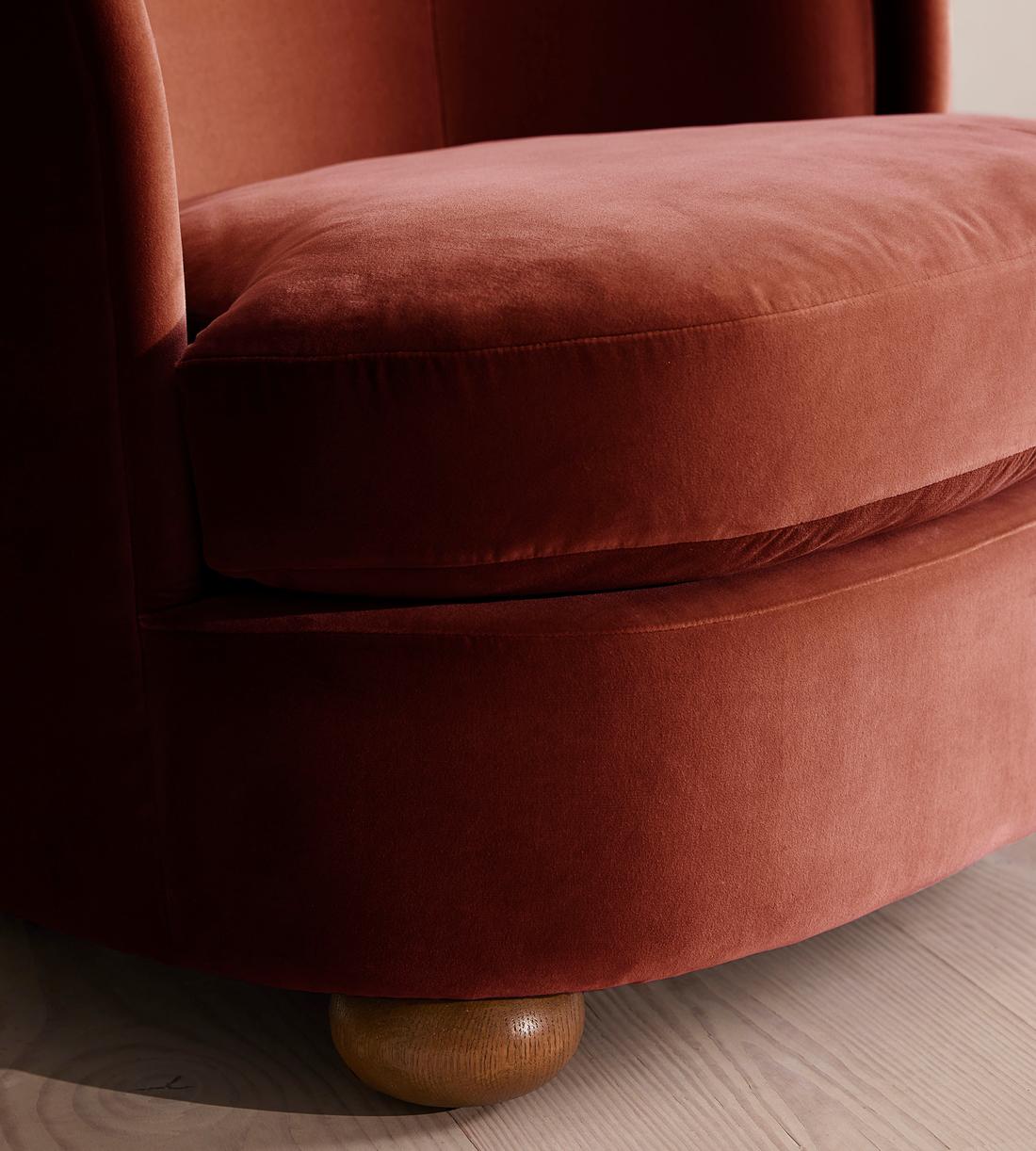 Blair Tub Armchair - Velvet - Rust - US - Images - Image 5