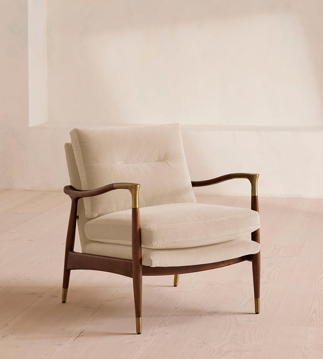 Theodore Armchair - Velvet - Porcelain - Listing - Image 1