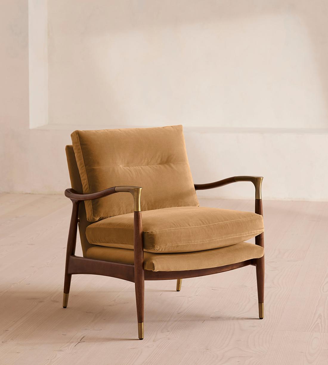 Theodore Armchair - Velvet - Camel - Listing - Image 1