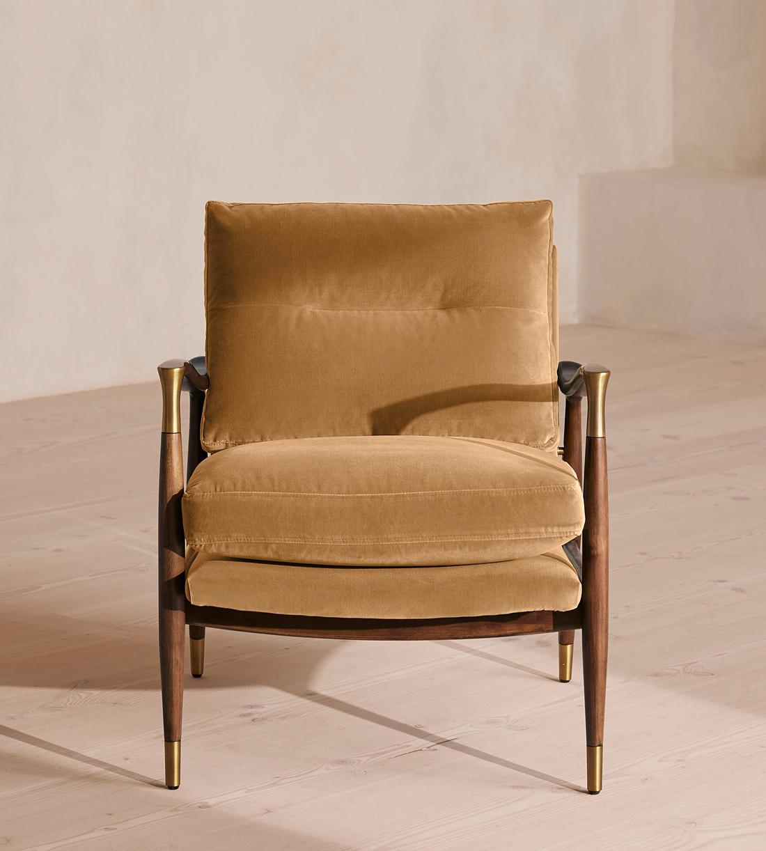 Theodore Armchair - Velvet - Camel - Listing - Image 2