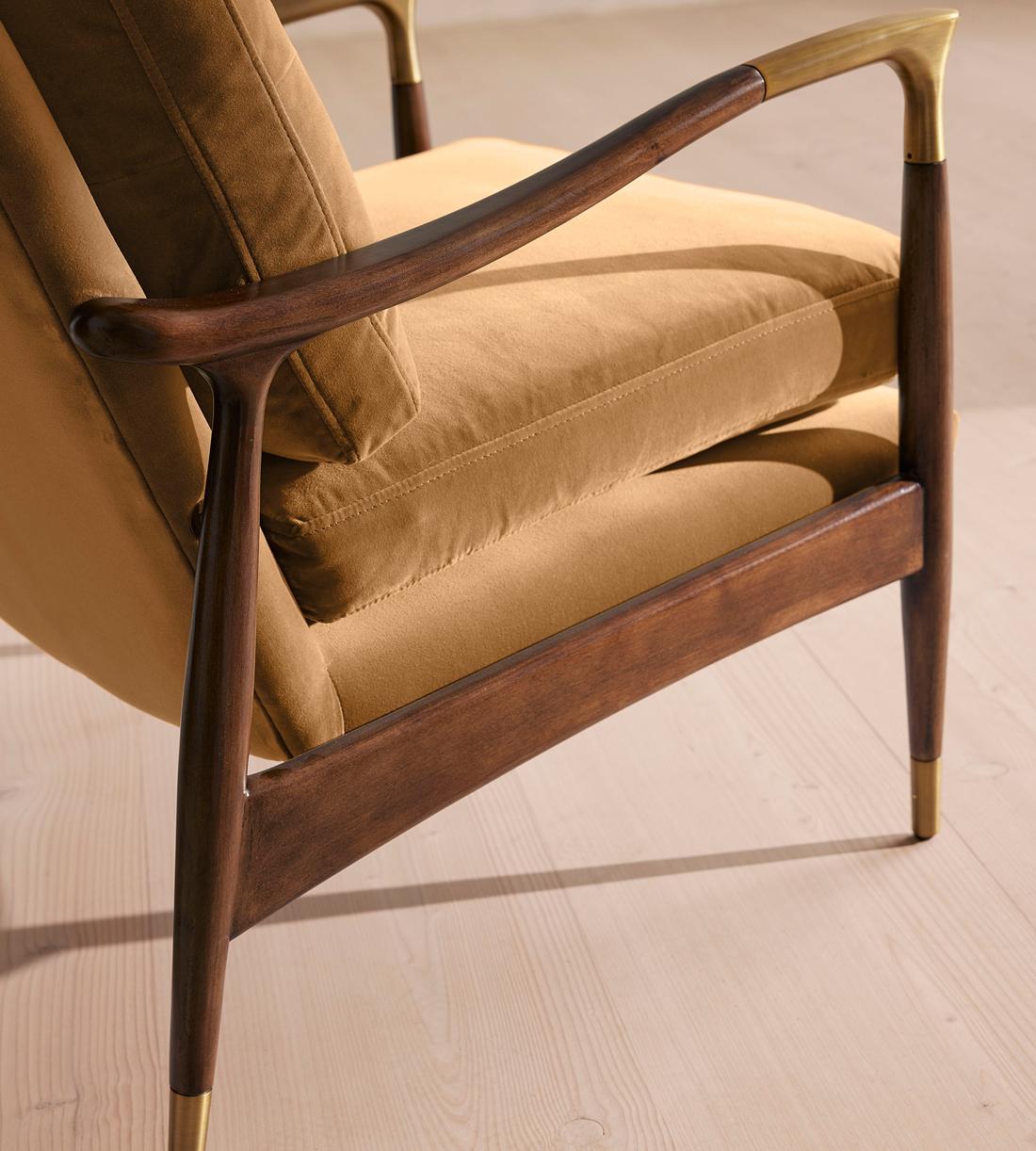 Theodore Armchair - Velvet - Camel - Images - Image 5