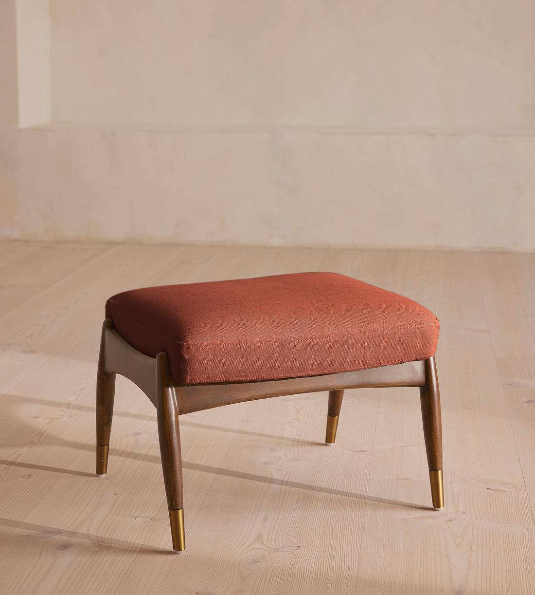 Theodore Footstool - Linen - Sienna - Listing - Image 1
