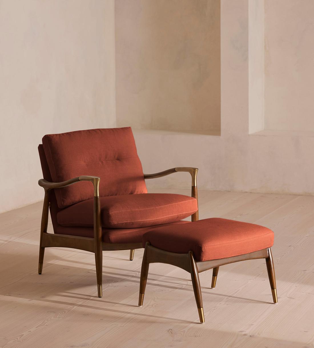 Theodore Footstool - Linen - Sienna - Images - Image 5
