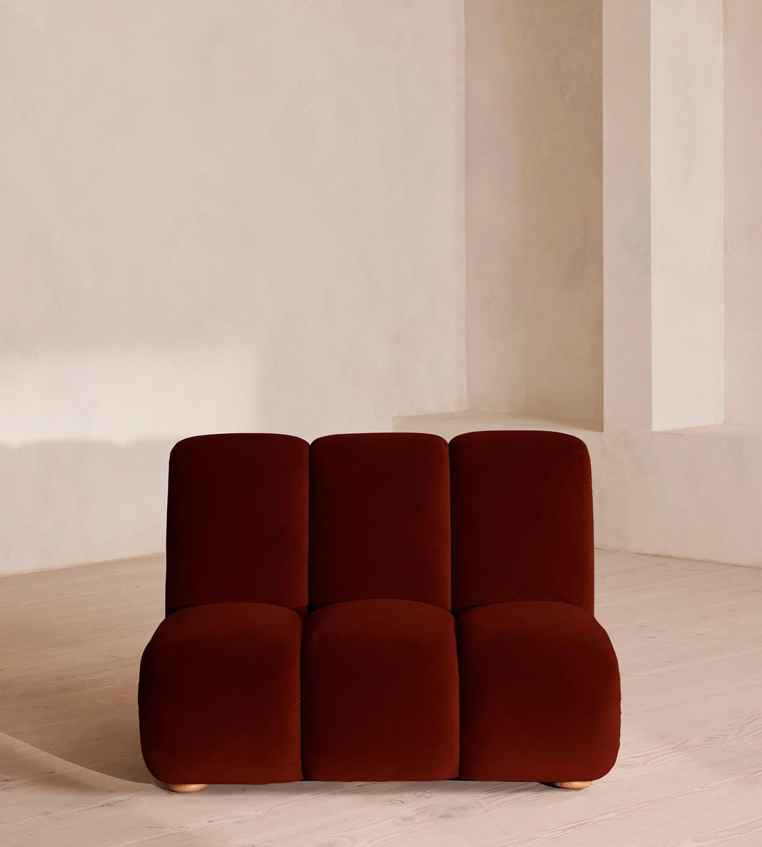Noelle Sectional Sofa - Straight Module - Velvet Rust - US - Image 1