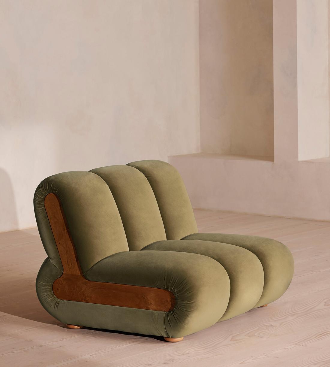 Noelle Modular Sofa - Straight Module - Velvet Lichen - Image 2