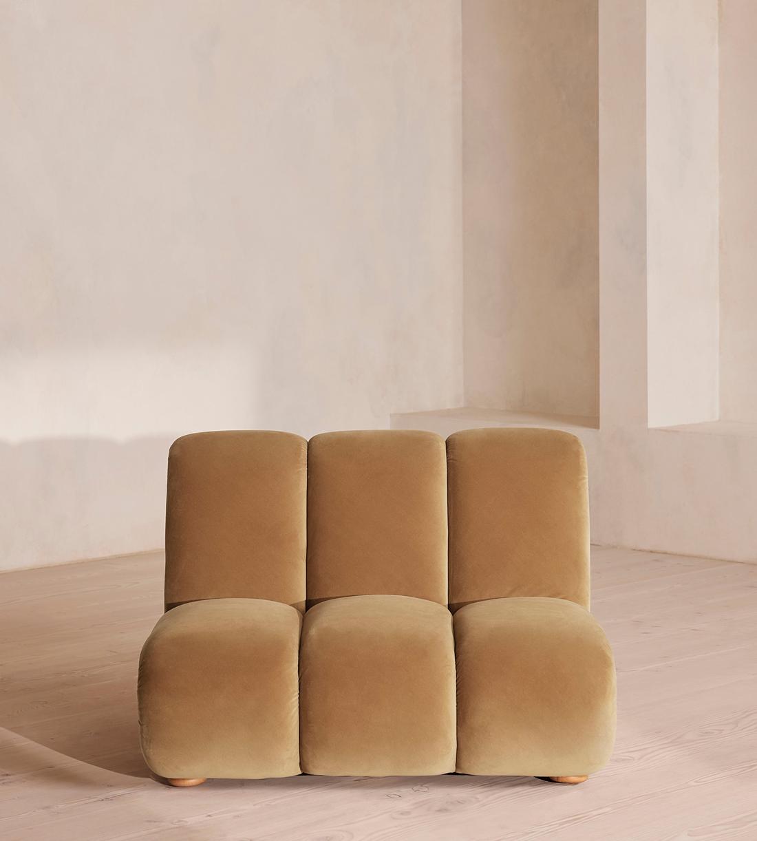 Noelle Modular Sofa - Straight Module - Velvet Camel - Image 1