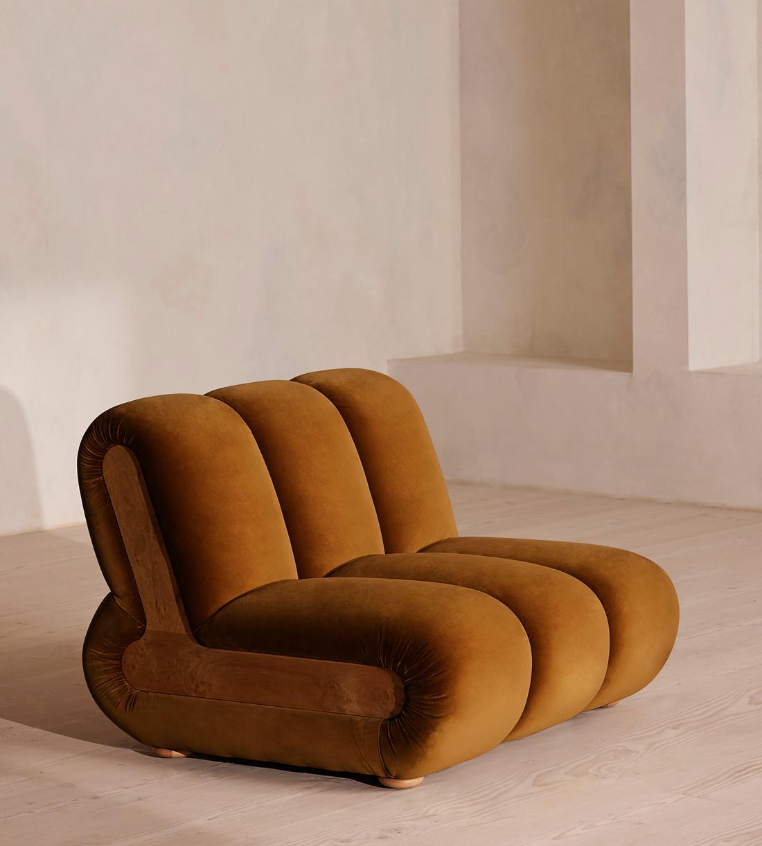 Noelle Modular Sofa - Straight Module - Velvet Mustard - Image 3