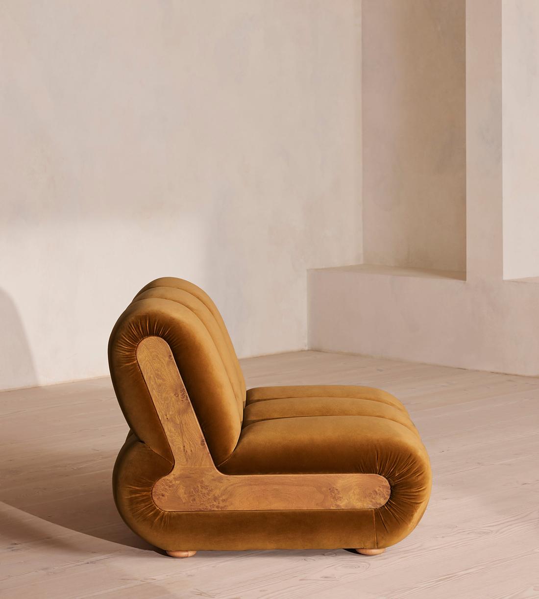 Noelle Modular Sofa - Straight Module - Velvet Mustard - Image 4