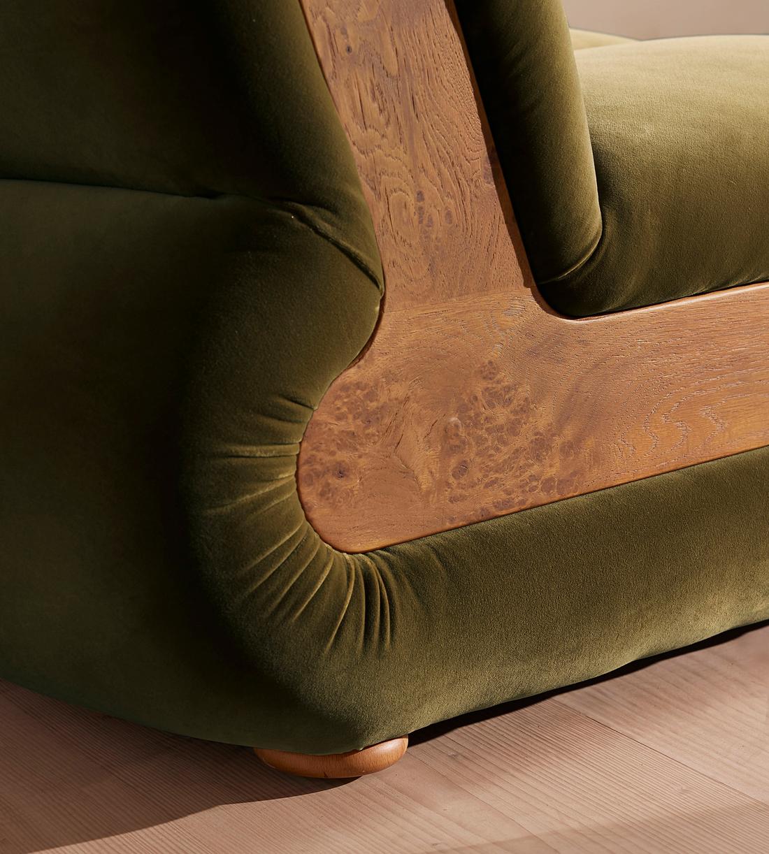 Noelle Sectional Sofa - Straight Module - Velvet Olive - US - Image 5