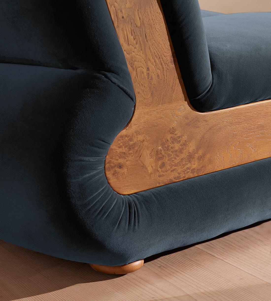 Noelle Modular Sofa - Straight Module - Velvet Grey Blue - Image 5