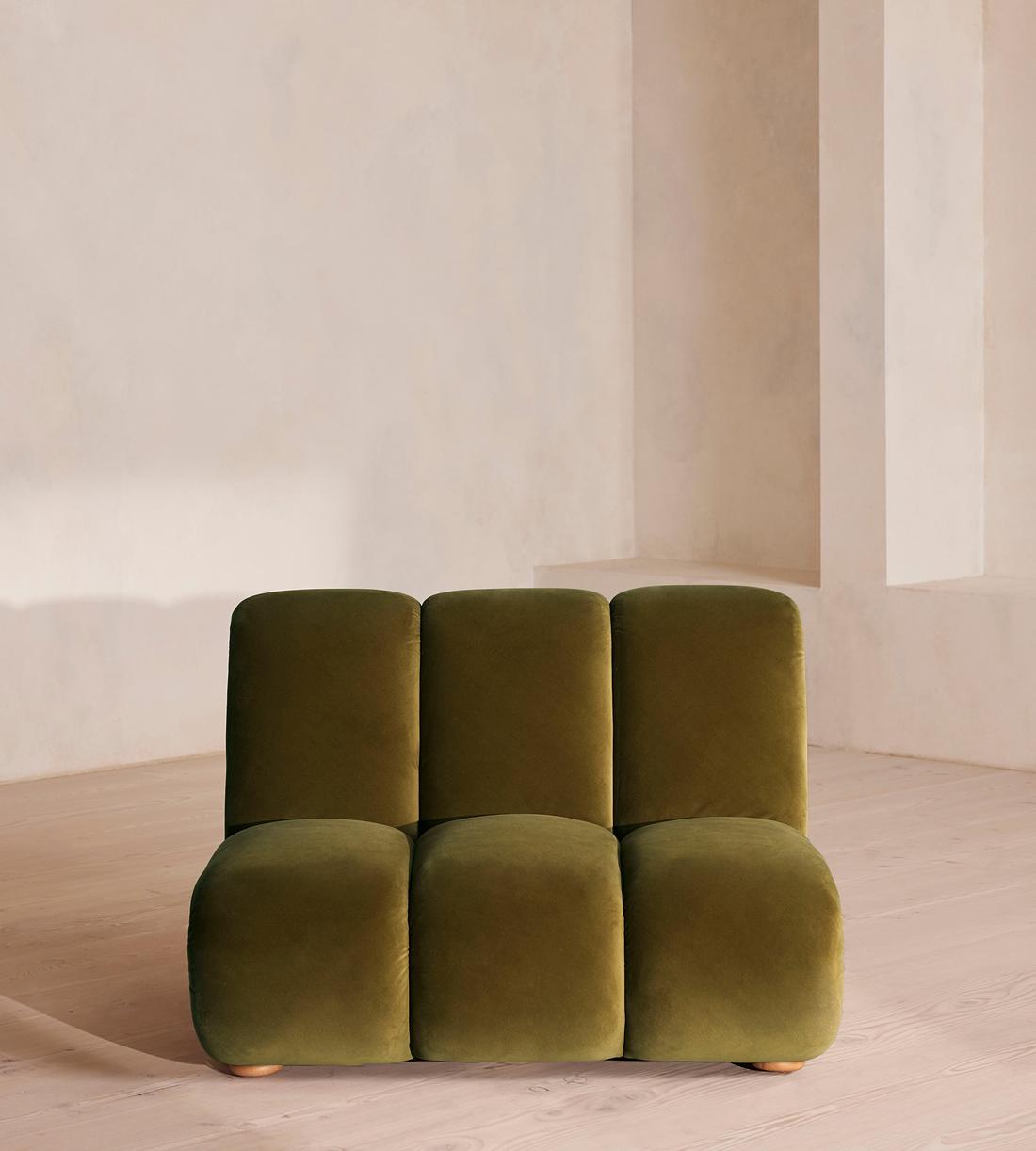 Noelle Modular Sofa - Straight Module - Velvet Olive - Image 1