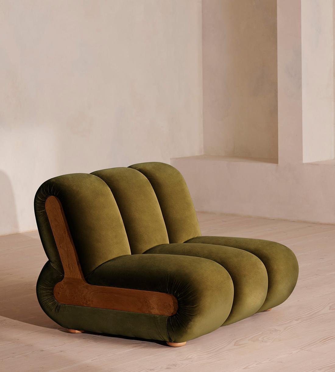 Noelle Modular Sofa - Straight Module - Velvet Olive - Image 2
