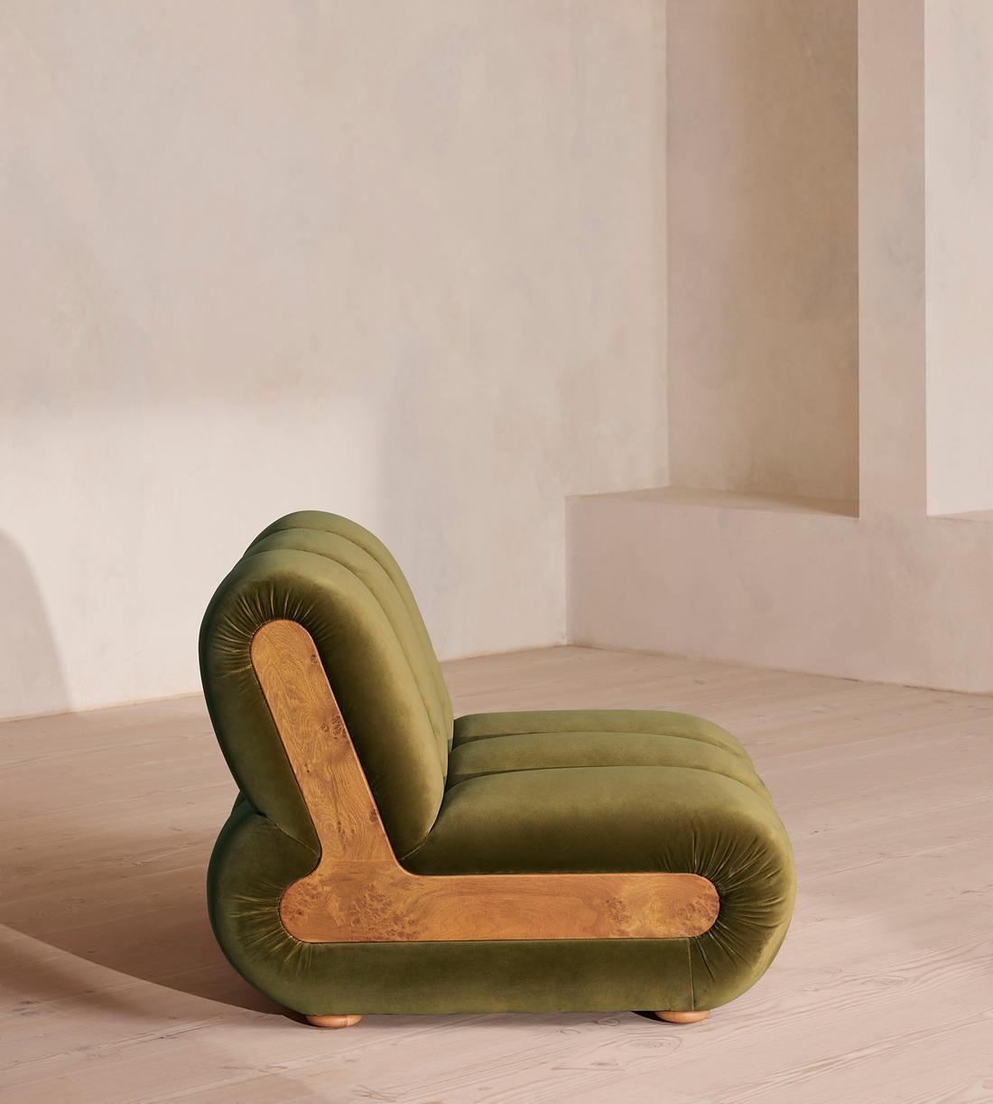 Noelle Modular Sofa - Straight Module - Velvet Olive - Image 3