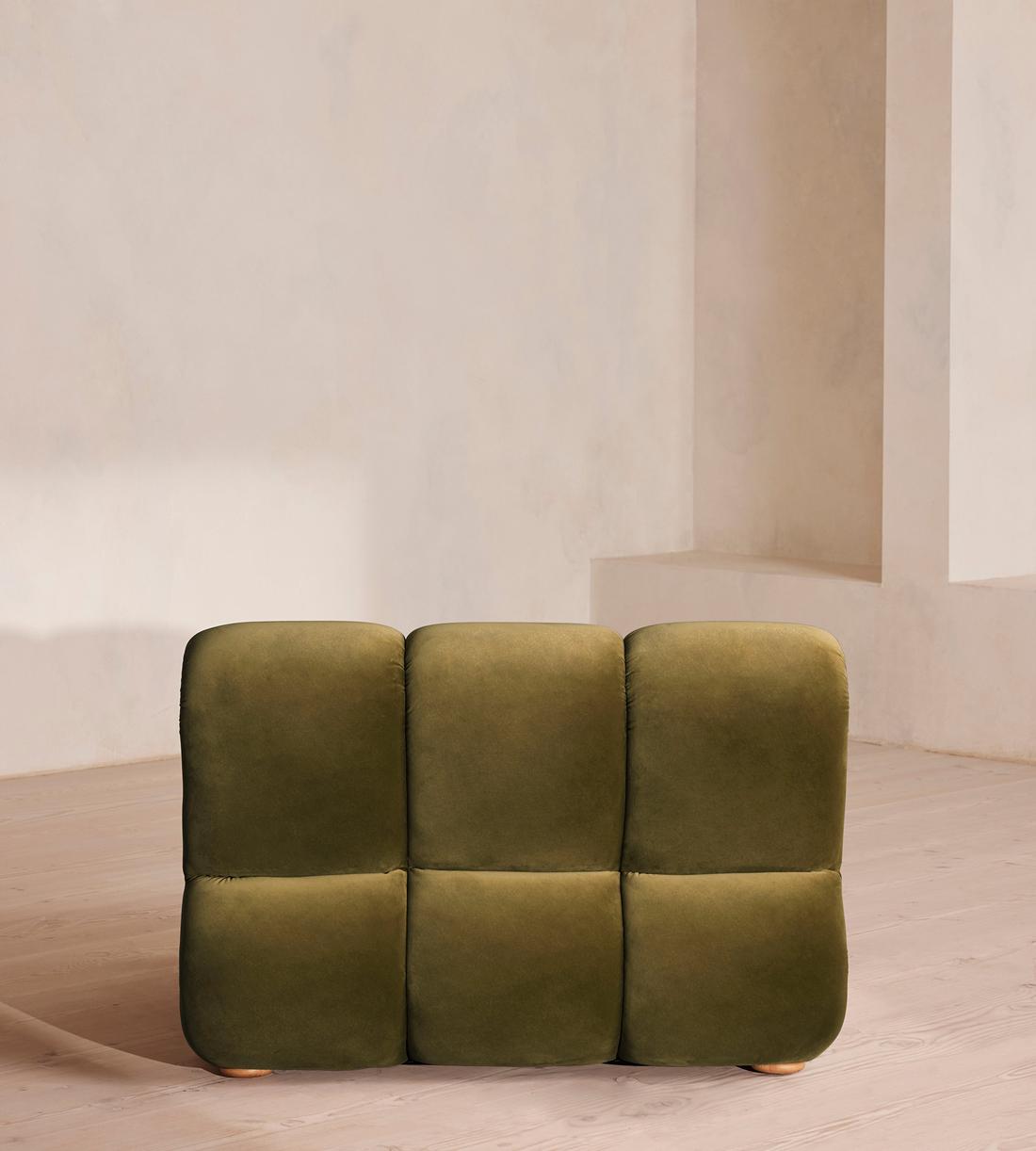 Noelle Modular Sofa - Straight Module - Velvet Olive - Image 4