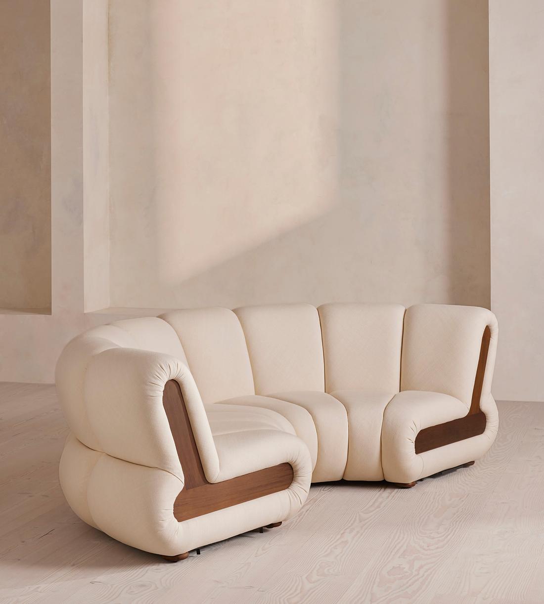 Noelle Outdoor Sectional - Curved - Four Seater Sofa - Off White - US - Listing - Image 2