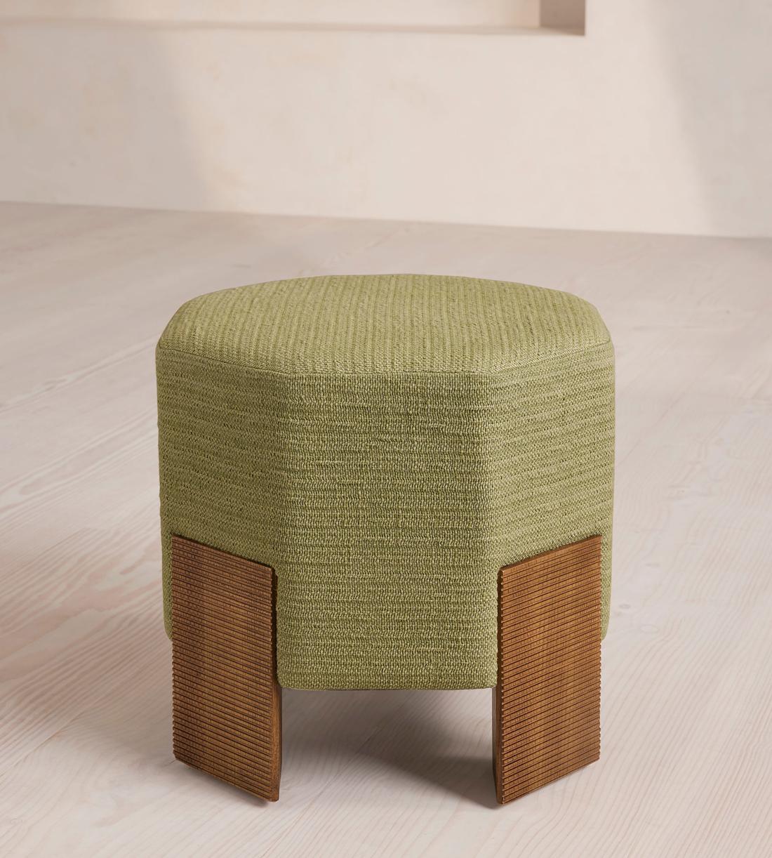 Alvin Footstool - Textured Weave - Seafoam - Listing - Image 2