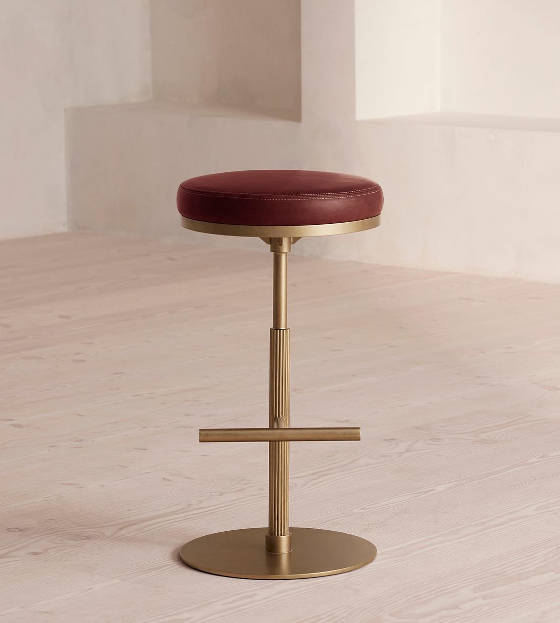Wardell Counter Stool - Leather - Sangria - Listing - Image 1