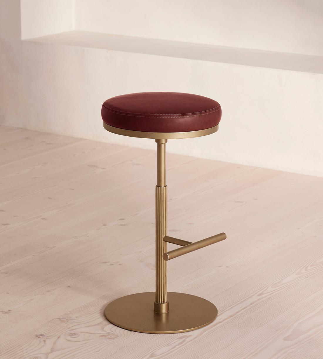 Wardell Counter Stool - Leather - Sangria - Listing - Image 2