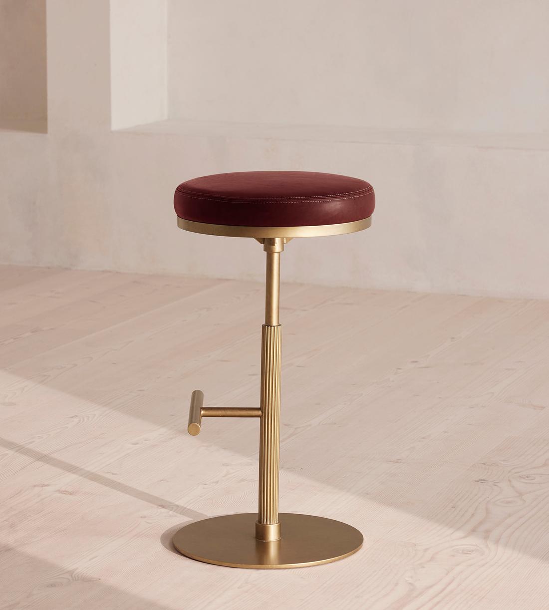 Wardell Counter Stool - Leather - Sangria - Images - Image 3