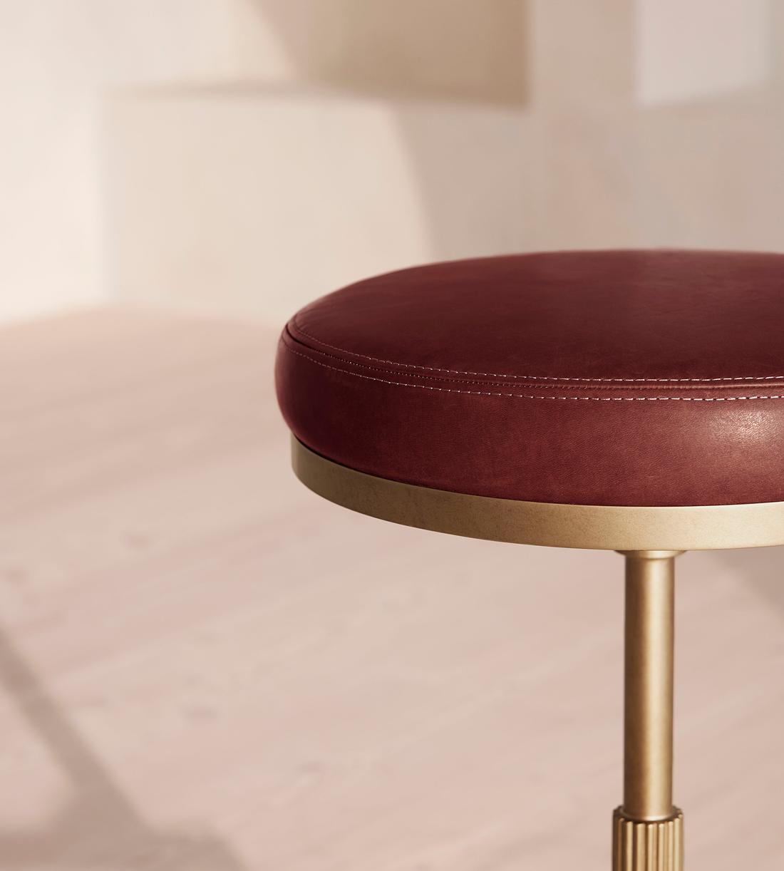 Wardell Counter Stool - Leather - Sangria - Images - Image 5