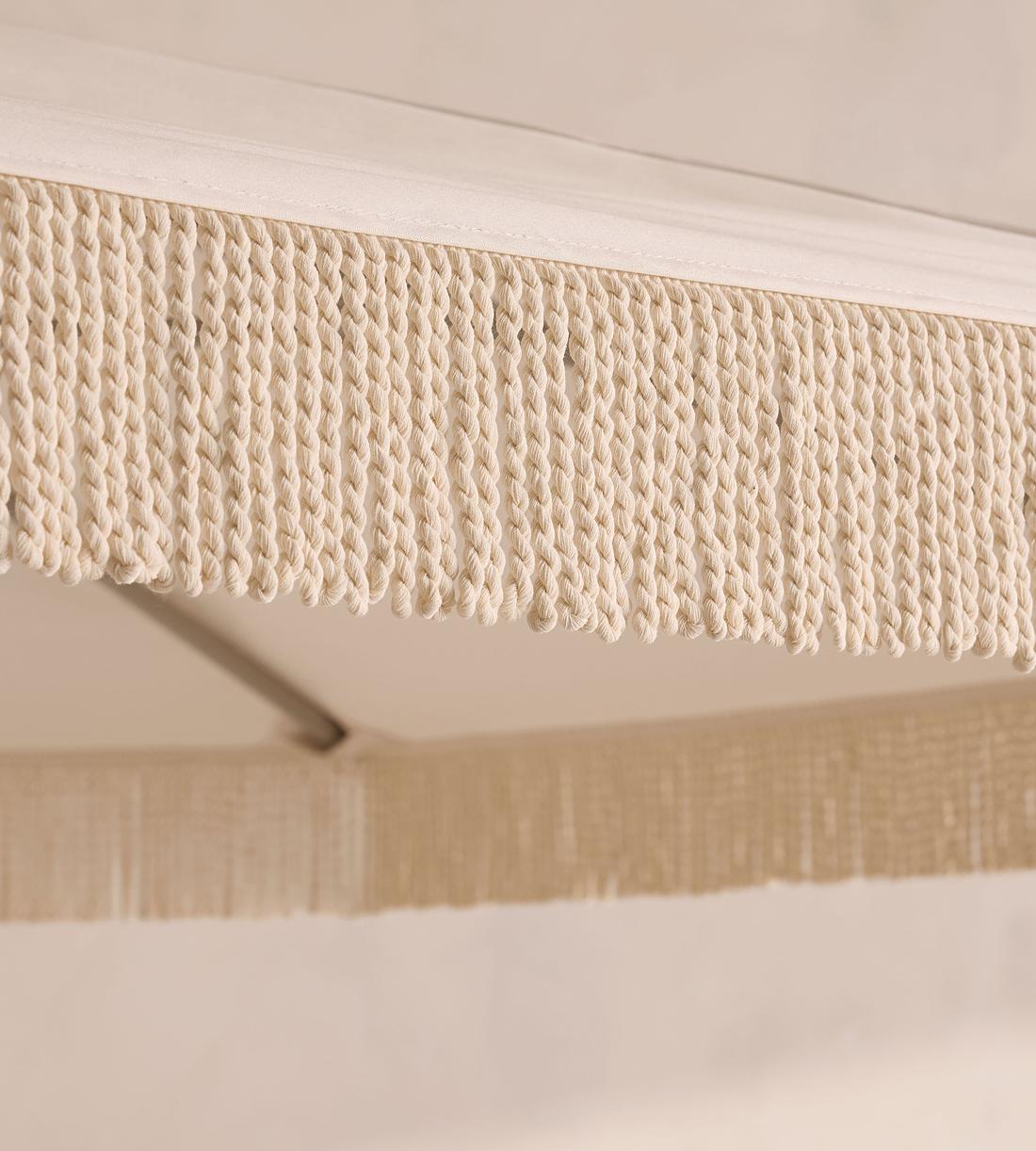 Tuuci Outdoor Octagonal Parasol - Fringed - Cream - Images - Image 3