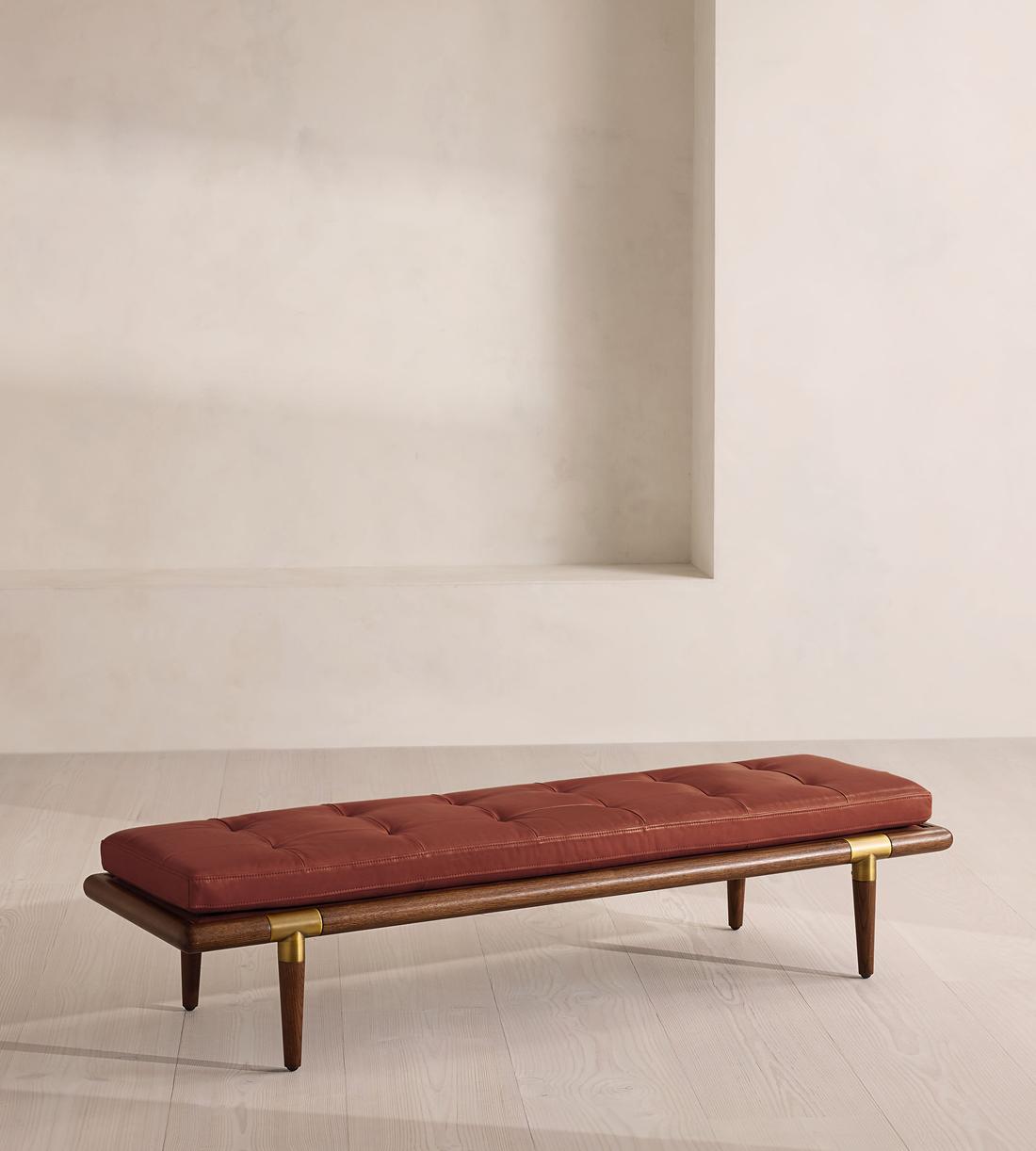 Theodore Bench - Leather - Sangria - US - Listing - Image 1