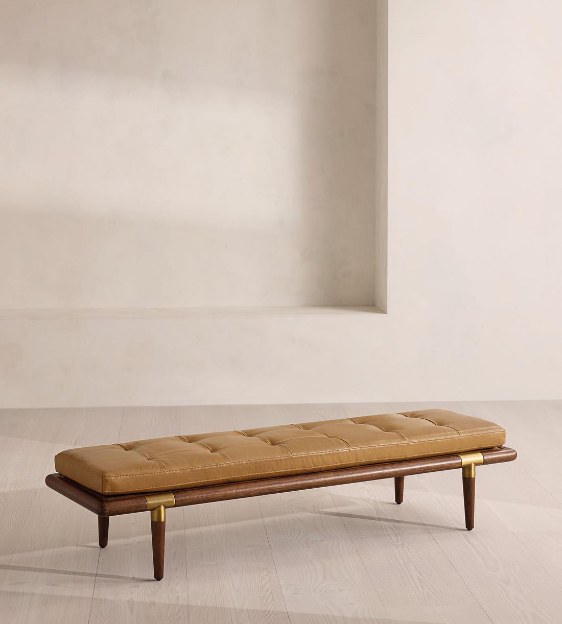 Theodore Bench - Leather - Honey - US - Listing - Image 1