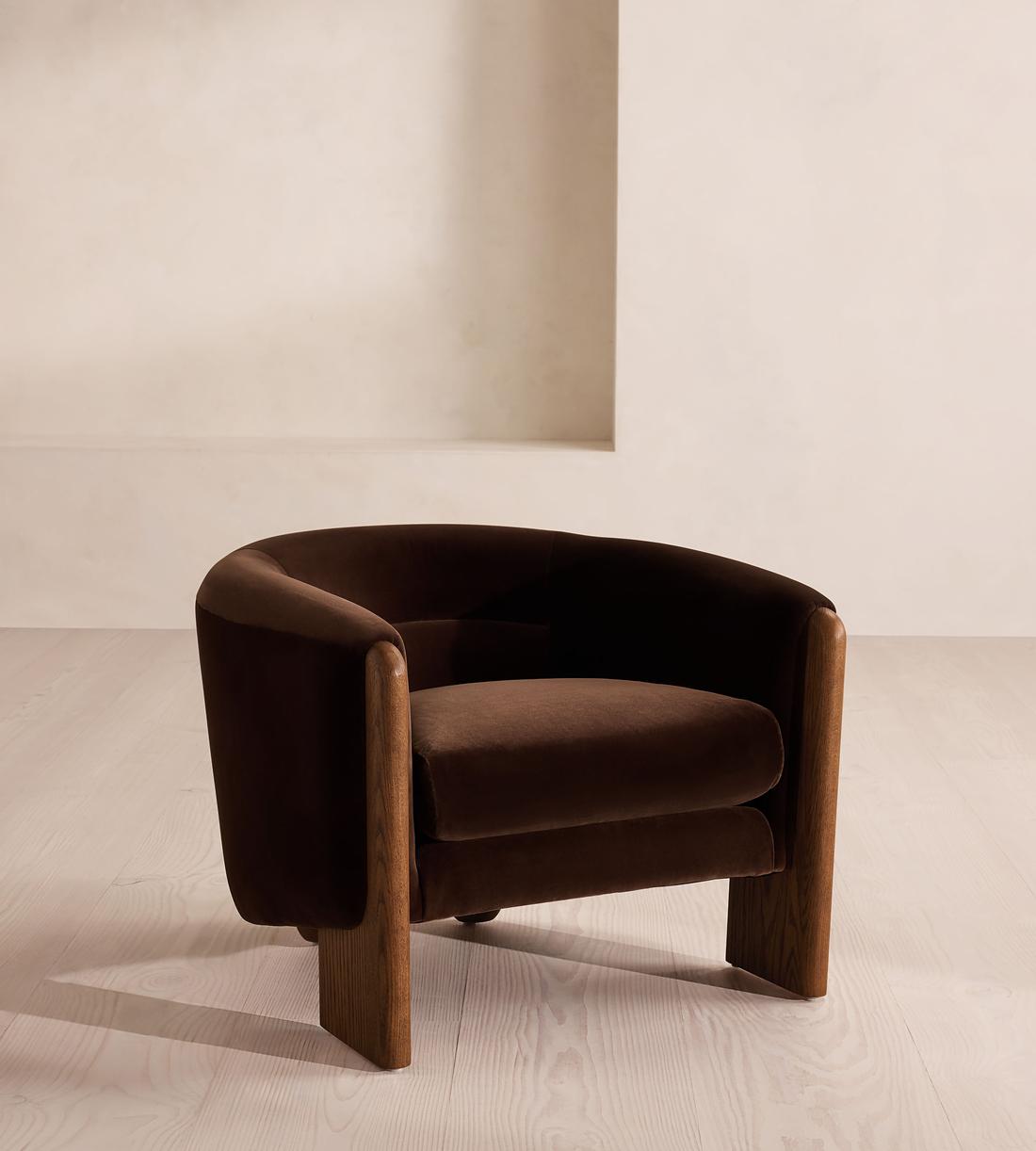 Winnie Armchair - Velvet - Chocolate - Listing - Image 1