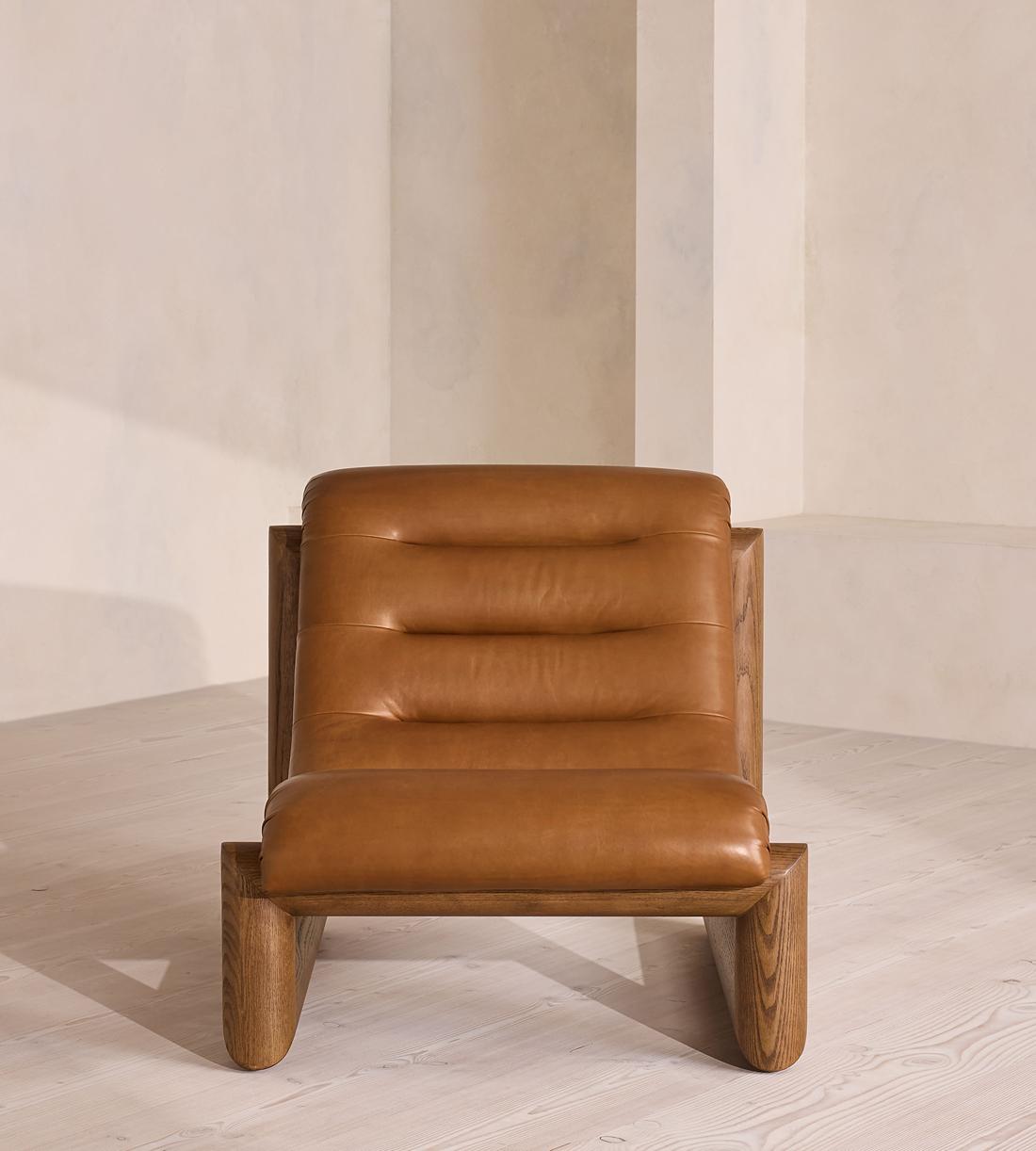 Drew Lounge Chair and Footstool - Leather - Chestnut - UK - Images - Image 5