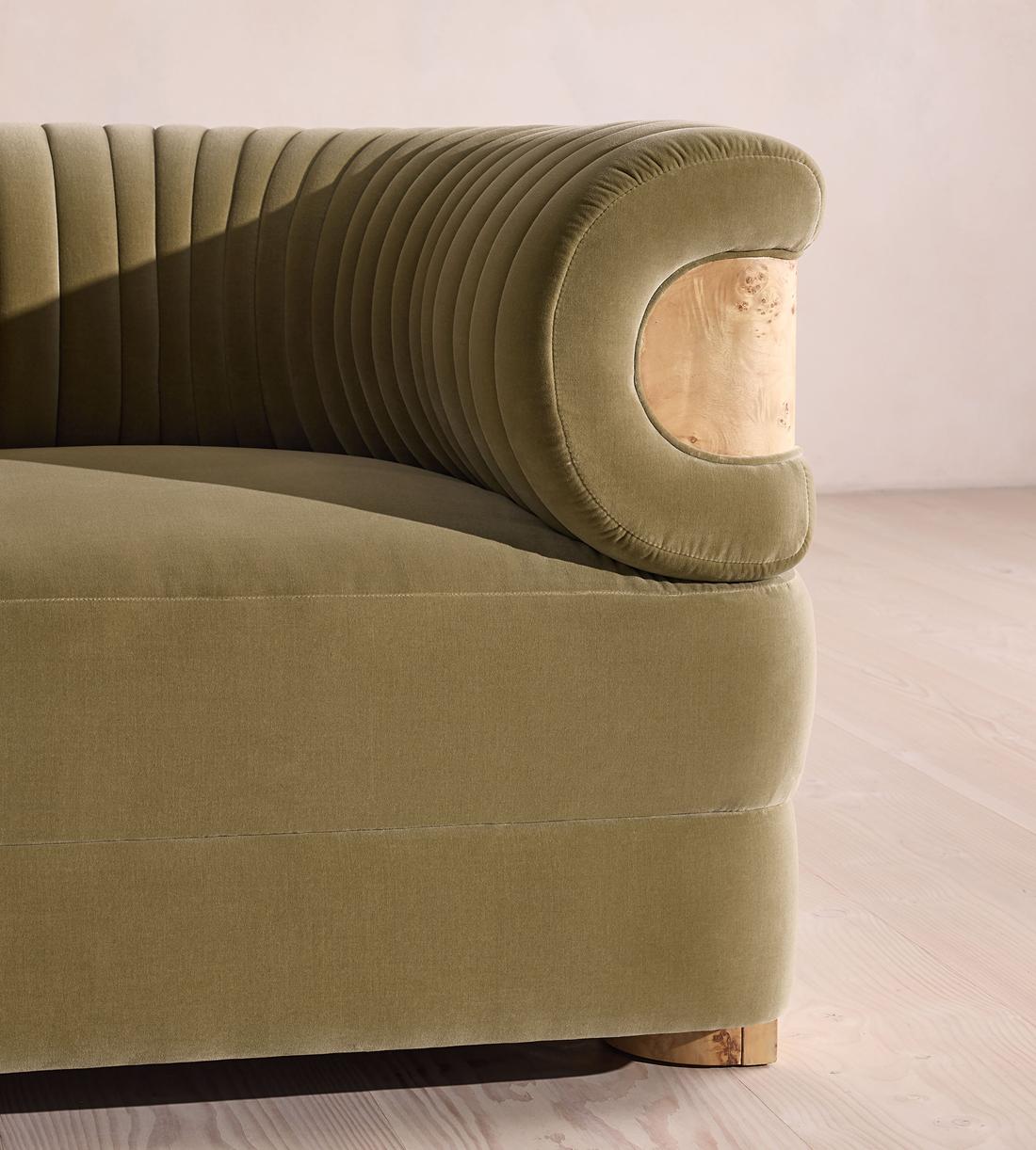 Caleb Armchair - Blonde Burl - Velvet - Lichen - UK - Images - Image 5