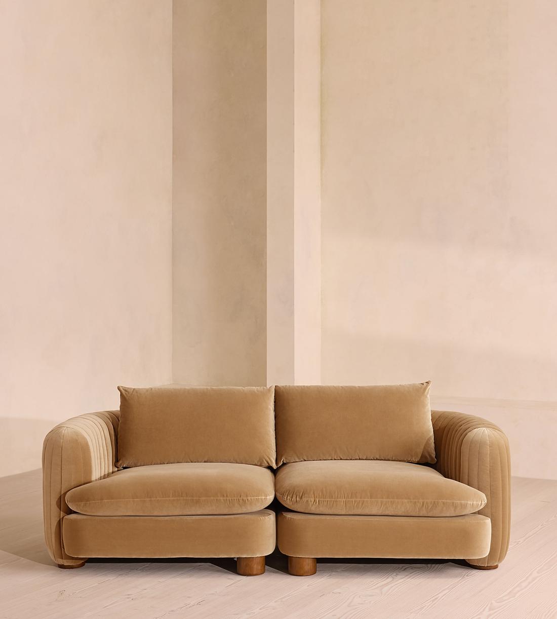 Vivienne Deeper Sit Modular Sofa - Three Seater - Velvet Camel UK - Listing - Image 1