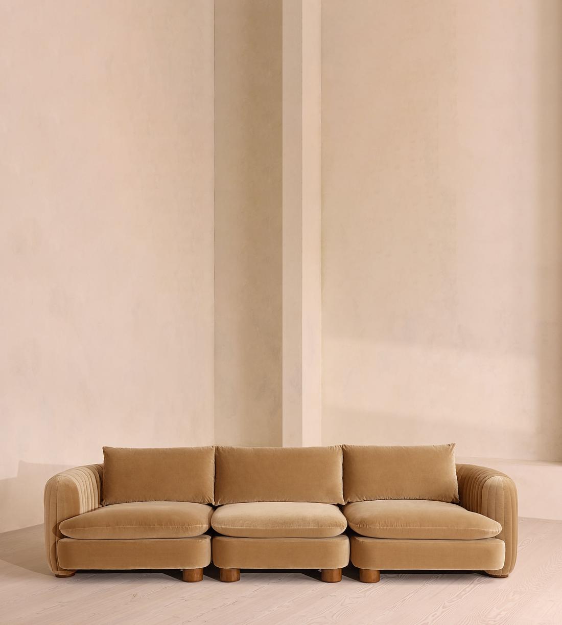 Vivienne Deeper Sit Modular Sofa - Four Seater - Velvet Camel UK - Listing - Image 1