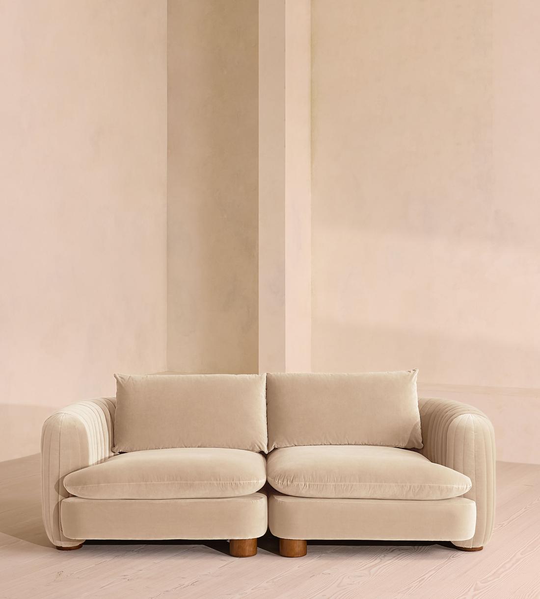 Vivienne Deeper Sit Modular Sofa - Three Seater - Velvet Porcelain UK - Listing - Image 1