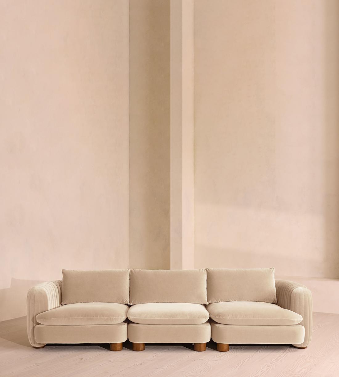 Vivienne Deeper Sit Modular Sofa - Four Seater - Velvet Porcelain UK - Listing - Image 1