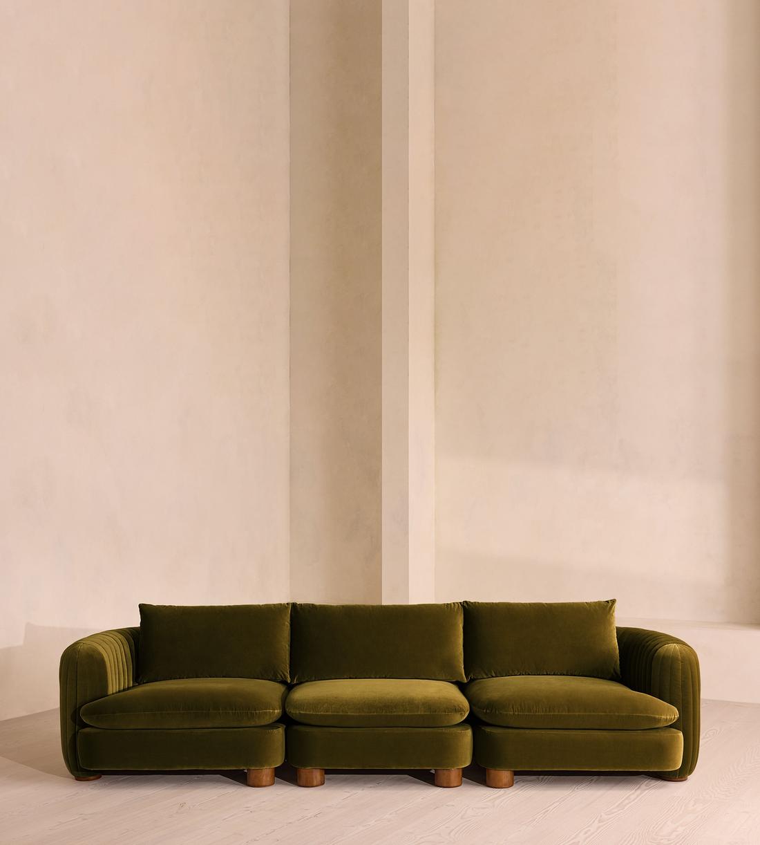 Vivienne Modular Sofa - Four Seater - Velvet Olive - Listing - Image 1