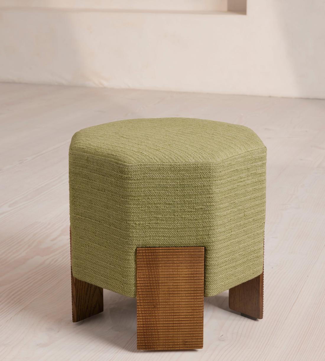 Alvin Footstool - Textured Weave - Seafoam - US - Listing - Image 1