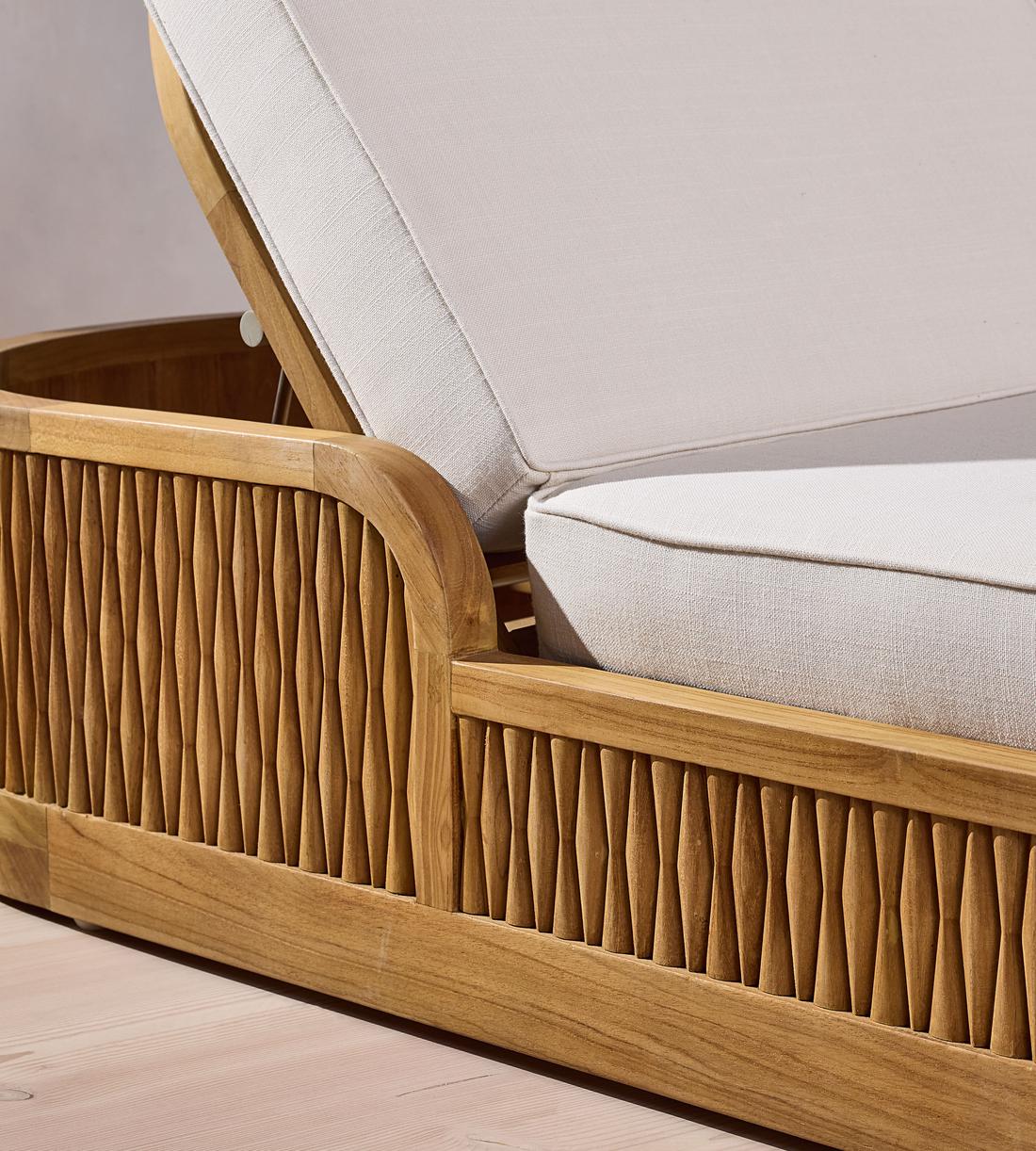 Orion Outdoor Sunlounger - Off White - Images - Image 6