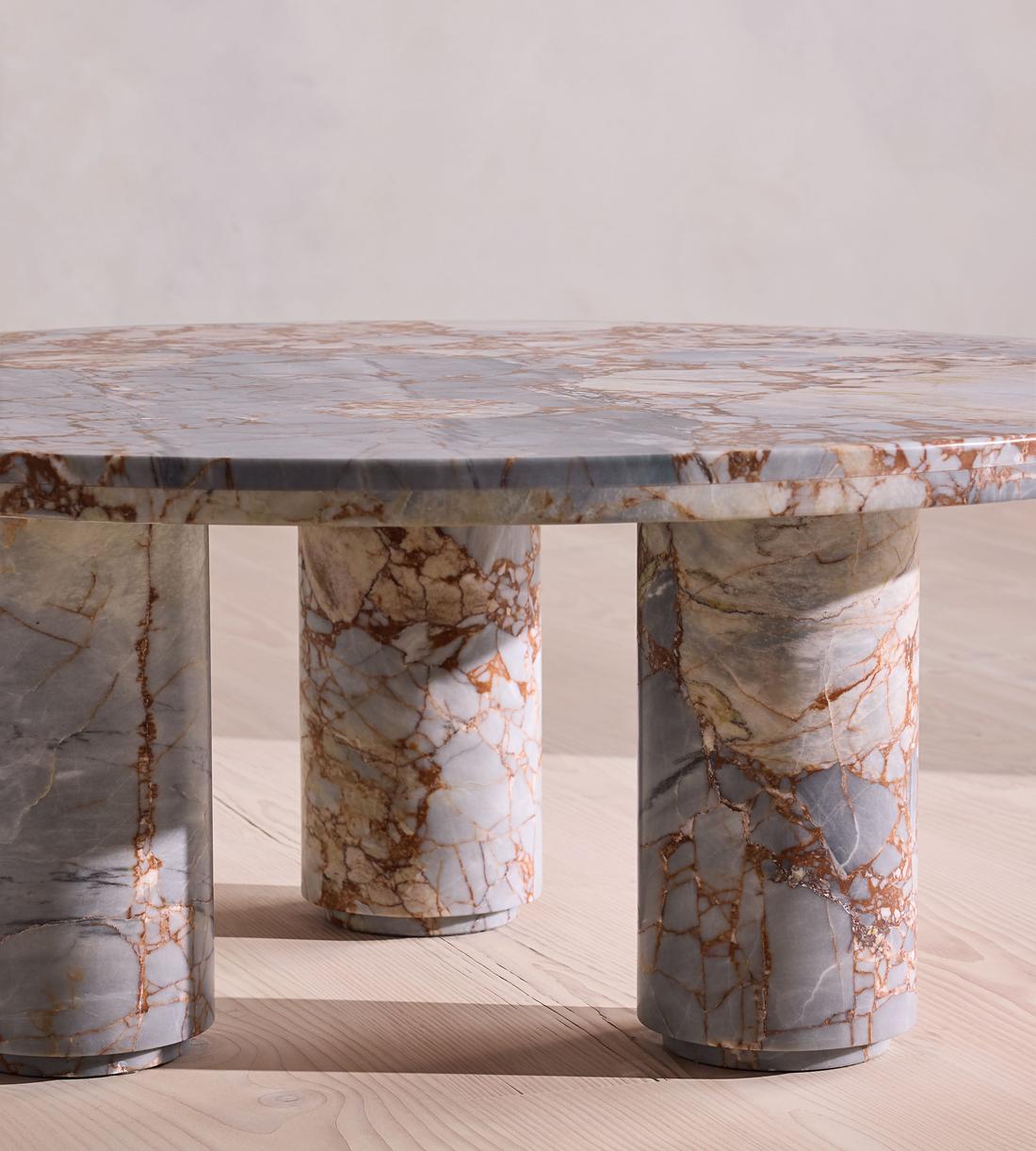 Tisbury Outdoor Coffee Table - Breccia Pernice Marble - UK - Images - Image 4