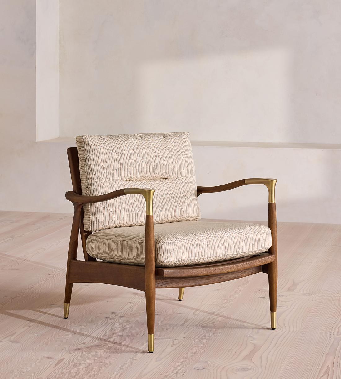 Theodore Outdoor Armchair - Abstract Stripe - Desert Rose - UK - Listing - Image 1