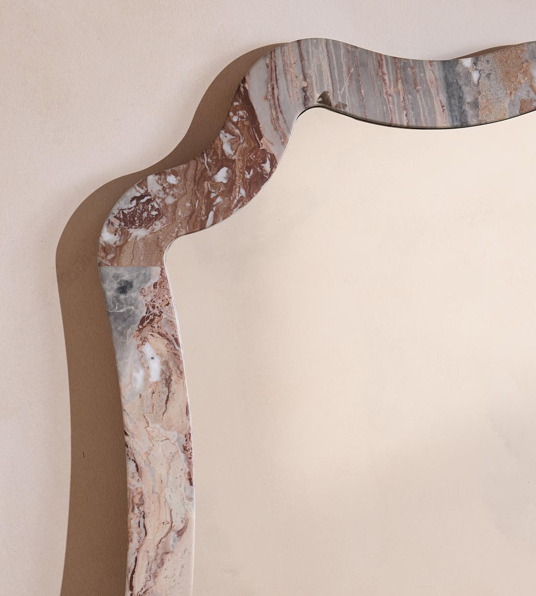 Hollis Wall Mirror - Arabescato Orobico Rosso Marble - Images - Image 4